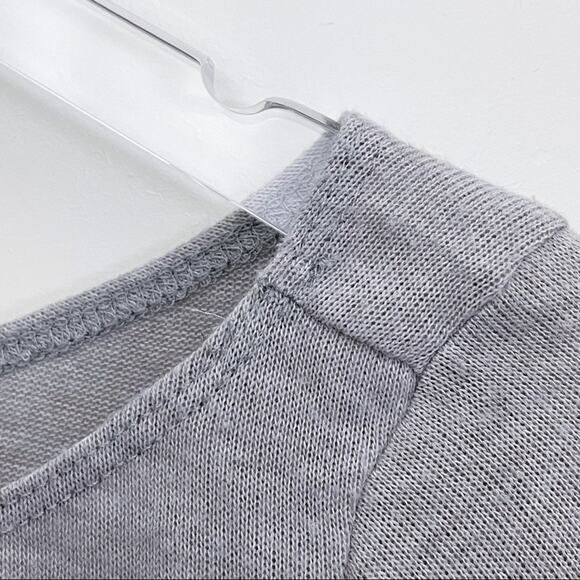 HIATUS Grey Crop Top Long Sleeve Smocked Hem M - Picture 8 of 8
